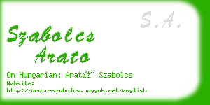 szabolcs arato business card